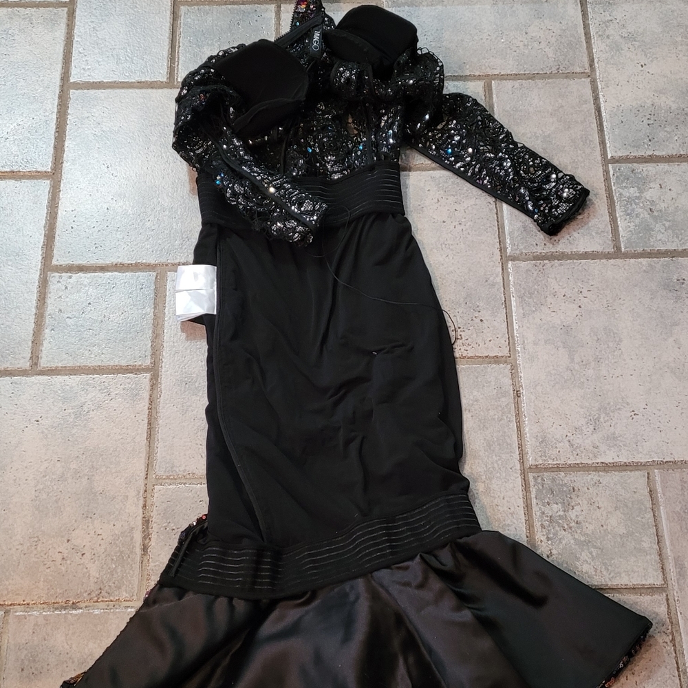 🤑SOLD🤑ZHIVAGO MOKAI NIGHTS SEQUINED LACE CALF-LENGTH DRESS - Picture 11 of 16